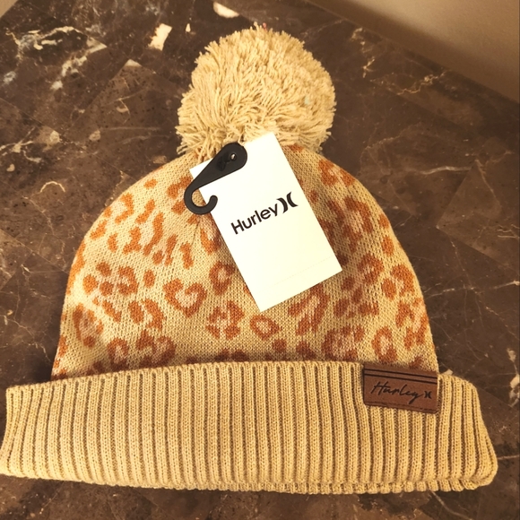 Hurley Accessories - Hurley cheetah print winter hat with pom on top nwt